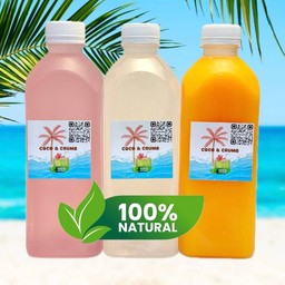 น้ำมะพร้าวน้ำหอมสีชมพู+น้ำส้ม+น้ำมะพร้าวน้ำหอม( 500 ml อย่างละ 1 ขวด )