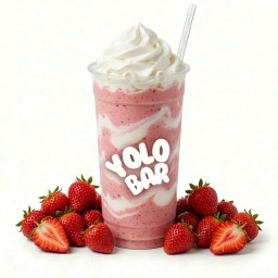 สตอเบอรี่โยเกิร์ตปั่น อร่อยฟิน แก้วยาว