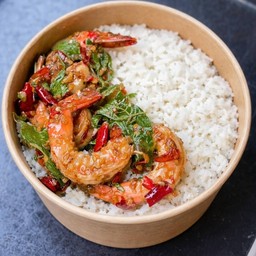 ข้าวกระเพรากุ้ง