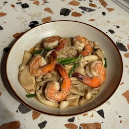 เห็ดรวมผัดกุ้ง