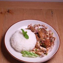 ข้าวน้ำตกไก่ย่าง