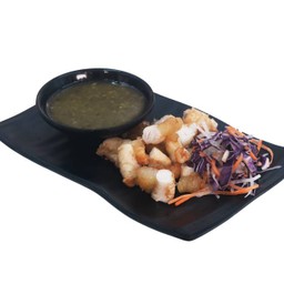 G02 หมึกไข่ย่างซีฟู้ด (Grilled Squid Roe With Seafood Sauce)