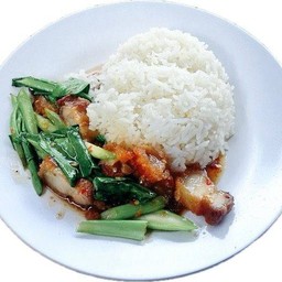 ข้าวคะน้าหมูกรอบ