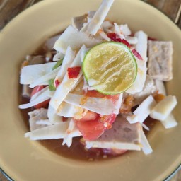 ตำยอดมะพร้าว + หมูยอ