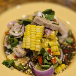 ยำข้าวโพด+หมูยอ