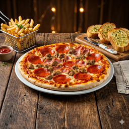 ออลเดอะมีท ขนาด 12 นิ้ว ฟรี ขนมปังกระทียม หรือเฟรนซ์ฟรายส์