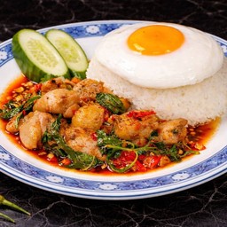 ไก่กระเพรา(ราดข้าว)