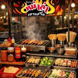 ปิ้งย่าง หม่าล่า ฉ่ำๆ เตาแม่จี๊ด (ซอยเจมโม)