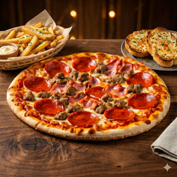 ซาลามี่ กับพริกหวาน ขนาด 12 นิ้ว ฟรี ขนมปังกระทียม หรือเฟรนซ์ฟรายส์