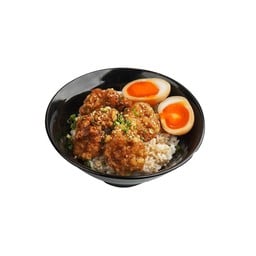 ข้าวหน้าไก่ทอด ราดซอสเทอรินากิ ไข่โชยุ