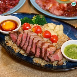 ข้าวผัดมันเนื้อ+พิคานย่า+ไข่ดองอารมณ์ดี