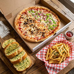 ผักรวม ขนาด 12 นิ้ว ฟรี ขนมปังกระทียม หรือเฟรนซ์ฟรายส์