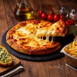 พิซซ่าหน้าชีส 4 อย่าง ขนาด 12 นิ้ว ฟรี ขนมปังกระทียม หรือเฟรนซ์ฟรายส์