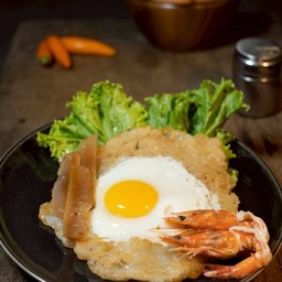 คั่วอบทะเล (กุ้งสด+หมึกกรอบ)