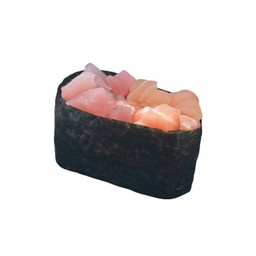 B12 กุงกังแซลมอนมากุโระ (Salmon & Maguro Gunkan)