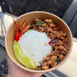 กะเพราะหมูสับ