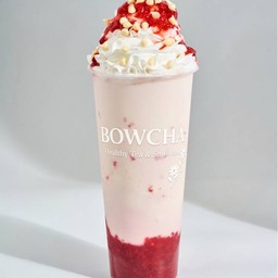 นมสดสตอเบอร์รี่ปั่น วิปครีม