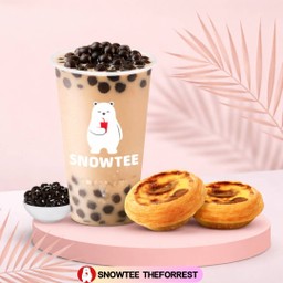 ชานมไข่มุกสุดคุ้ม + ทาร์ตไข่โปรตุเกสสูตรทำมือ 2 ชิ้น