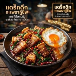 แดร็กดึก กะเพรากู้ชีพ : ร้านนี้ไม่เน้นเป็นตำนาน เน้นให้คุณทานแล้วไม่ด่า... รสจัดจ้าน สู้ฟัดทุกจาน กู้ชีพความหิวคุณแน่นอน!