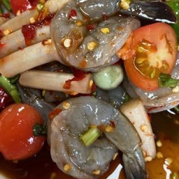 ตำไหลบัวกุ้งสด