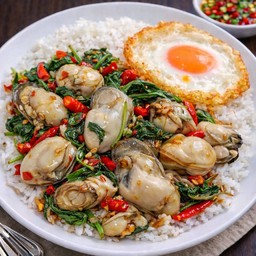 ข้าวผัดกะเพราหอยนางรม