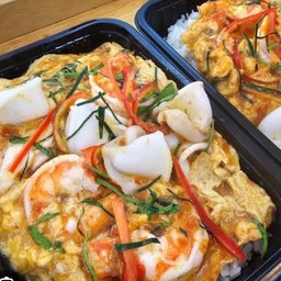 ห่อหมอทะเลกุ้ง ปลาหมึกไข่ข้น