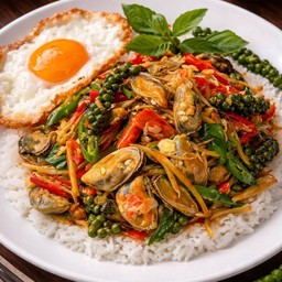 ข้าวผัดขี้เมาหอยแมลงภู่