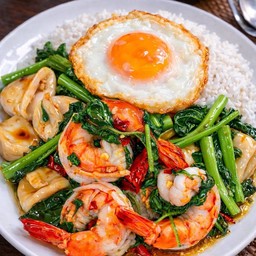 ข้าวผัดผักบุ้งทะเล