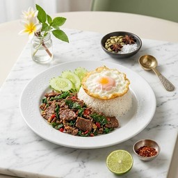 ข้าวกระเพราเนื้อ