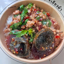 ข้าวราดกระเพราหมูสับ+ไข่เยียวม้า