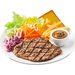 สเต็กหมูพริกไทยดำ