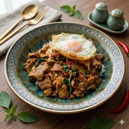 กะเพราเนื้อพริกแห้ง