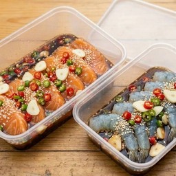 สุดคุ้มแซลม่อนดอง+กุ้งดอง