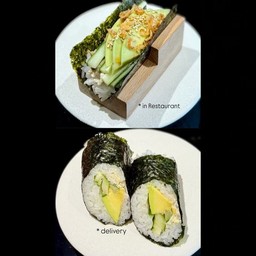 アボカドキュウリTemaki Sushi Avocado Cucumberเทมากิซูชิอโวคาโดแตงกวา