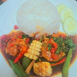 เครื่องแกงกุ้ง ราดข้าว