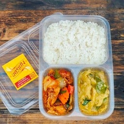 ข้าวราดแกง 2 อย่าง