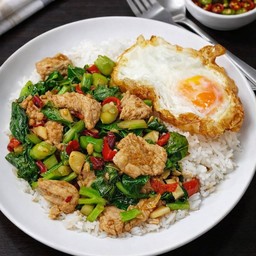 ข้าวผัดคะน้าหมูชิ้น