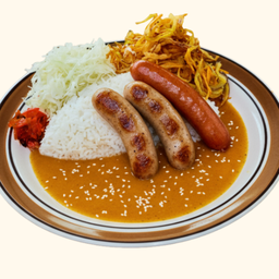 ข้าวแกงกะหรี่ไส้กรอกเนื้อ
