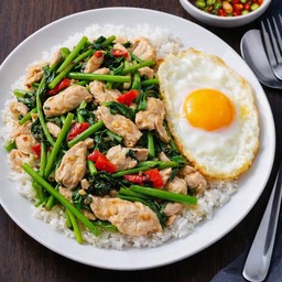 ข้าวผัดผักบุ้งไก่
