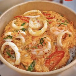 ห่อหมกทะเลไข่ขันราดข้าว