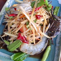 ตำปลาร้ากุ้งสด