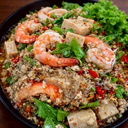 ยำวุ้นเส้นกุ้งหมูยอ