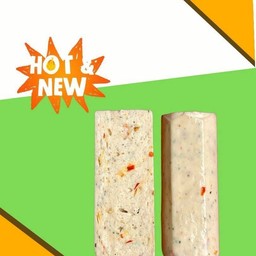 หมูยอไร้แป้ง รสกะเพราพริกสด 1แท่ง คู่น้ำจิ้มซีฟู้ด