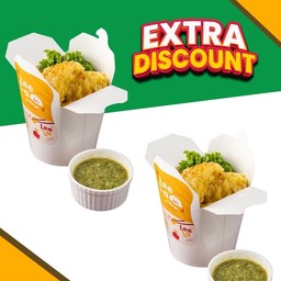 เซต  2 กล่อง เกี๊ยวกุ้งคำโตพร้อมน้ำจิ้มซีฟู้ด