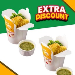 เซต2กล่อง เกี๊ยวกุ้งคำโตทานคู่น้ำจิ้มซีฟู้ด