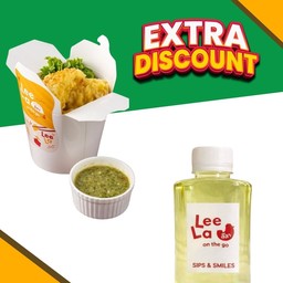 เกี๊ยวกุ้งคำโต + น้ำใบเตยวุ้นเยลลี่