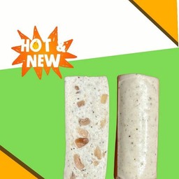 หมูยอไร้แป้ง รสหนังหมูกรุบ1แท่ง คู่น้ำจิ้มซีฟู้ด