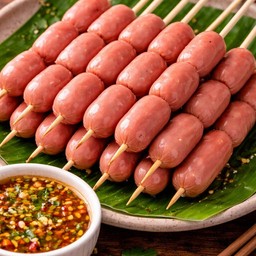 ลูกชิ้นปิ้งน้ำจิ้มพ่นไฟ🔥 สูตรลับ