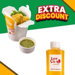 เกี๊ยวกุ้งคำโต + น้ำเก๊กฮวยวุ้นเยลลี่