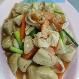 ผัดเห็ดฟางกุ้งสด
